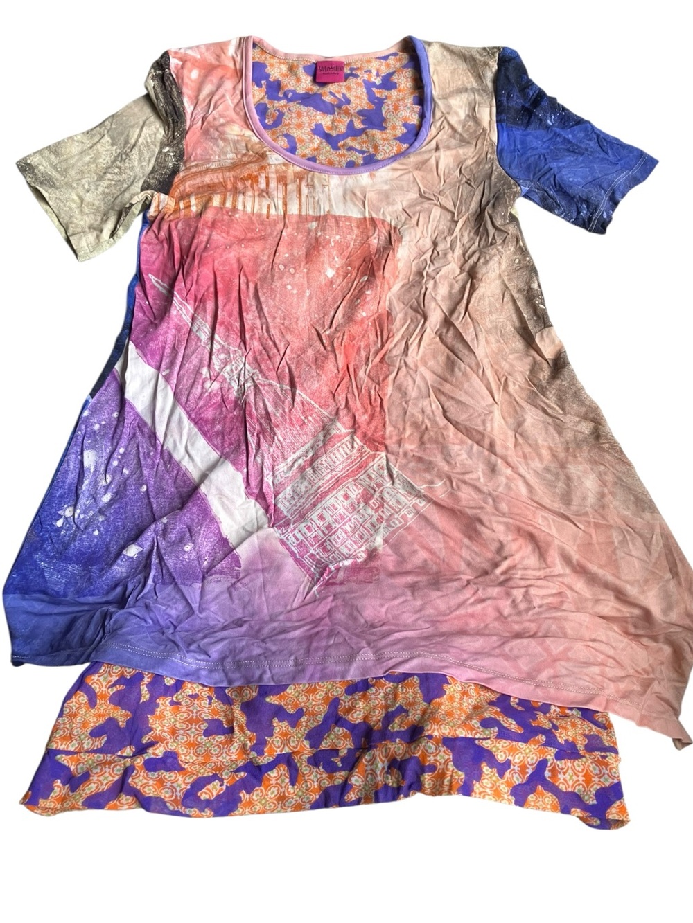 vintage Save The Queen Tunic Top Blouse Made in Italy Small